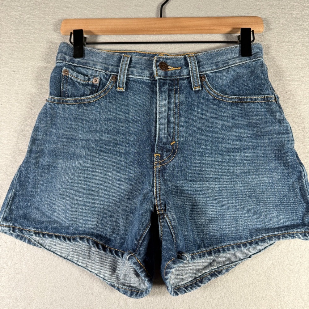 Levis Premium 80s Mom Shorts Womens 24 High‎ Rise Medium Wash Blue Denim
